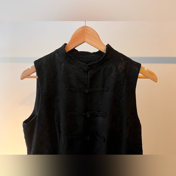 Black Jacquard Button Up Dress - Picture 3 of 5